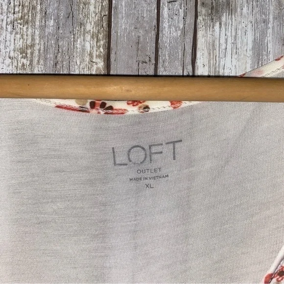 Loft Red & White Floral High Low Blouse - Picture 6 of 6